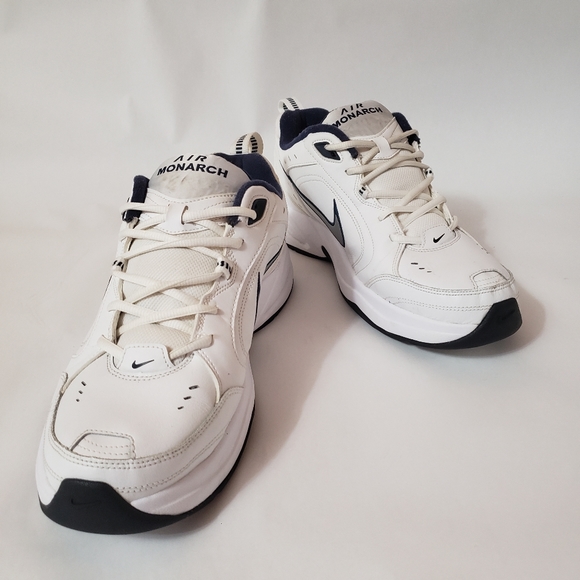 Nike | Shoes | Nike Air Monarch Iv Dad Shoes Mens Size 2 White Navy ...